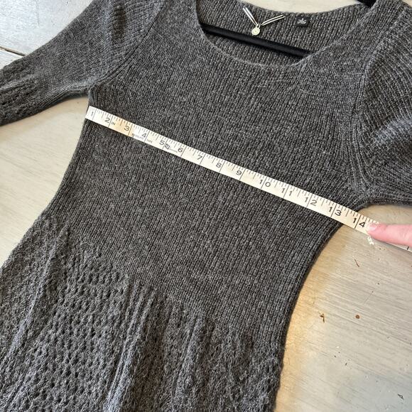 Knitted and Knotted Gray 100% Alpaca Tunic Dress Sz S Lightweight - Picture 8 of 9